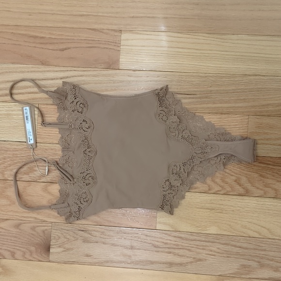 NWT SKIMS FITS EVERYBODY CORDED LACE CAMI BODYSUIT IN SIENNA - Picture 6 of 7